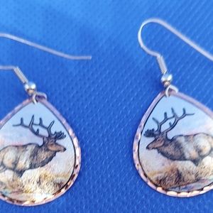 Tear Drop Elk Earrings